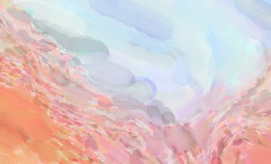 2D çizim. Sanatsal arkaplan resmi. Tablo üzerinde soyut resim. Çağdaş sanat. El yapımı resim. Renkli doku. Modern sanat eserleri. Yüzeyde suluboya fırça darbeleriyle boyama.