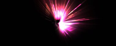 Fütürist mercek patlaması. Parlayan parçacıkları ve çizgileri olan ışık patlaması yıldızı. Güzel soyut ışın arkaplanı.