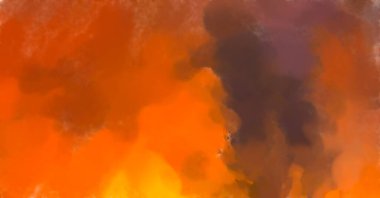 Çağdaş sanat. El yapımı resim. Modern sanat eserleri. Yüzeyde suluboya fırça darbeleriyle resim yapmak. 2D çizim. Sanatsal arkaplan resmi. Tablo üzerinde soyut resim. Renkli doku.