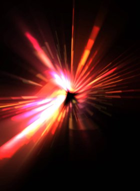 Fütürist mercek patlaması. Parlayan parçacıkları ve çizgileri olan ışık patlaması yıldızı. Güzel soyut ışın arkaplanı.