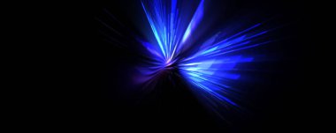 Fütürist mercek patlaması. Parlayan parçacıkları ve çizgileri olan ışık patlaması yıldızı. Güzel soyut ışın arkaplanı.