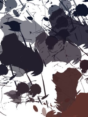 Renkli fırça darbelerinin 2B çizimi. Dekoratif doku resmi. Canlı boya desenli arka plan. Kaotik fırça darbeleri resim.