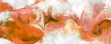 Soyut arkaplanda pürüzlü fırça darbeleri. Fırça boyası. Renkli boya darbeleri. Eşsiz duvar sanatı. Tuvaldeki modern sanat. Renkli çağdaş sanat eserleri. 