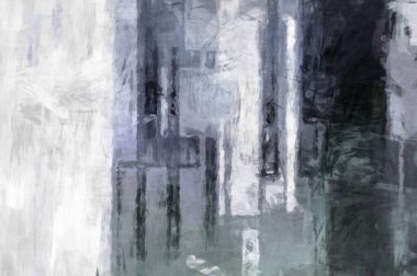 Soyut arkaplanda pürüzlü fırça darbeleri. Fırça boyası. Renkli boya darbeleri. Eşsiz duvar sanatı. Tuvaldeki modern sanat. Renkli çağdaş sanat eserleri. 