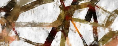 Soyut arkaplanda pürüzlü fırça darbeleri. Fırça boyası. Renkli boya darbeleri. Eşsiz duvar sanatı. Tuvaldeki modern sanat. Renkli çağdaş sanat eserleri. 