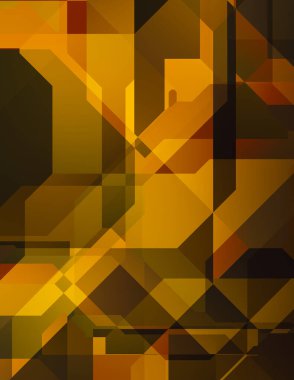 Renkli ve canlı geometrik şekiller katmanları var. Bir teknoloji planının dijital illüstrasyonu. Gelecekçi tasarım şablonu.