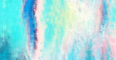 Modern sanat. Renkli çağdaş sanat eserleri. Renkli boya darbeleri. Soyut arkaplanda fırça darbeleri. Fırça boyası. Eşsiz duvar sanatı.