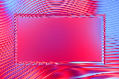 Soyut çerçeveli arkaplan. Renkli, canlı, dalgalı bir duvar kağıdı. Merkezi çerçeveli yaratıcı grafik 2d çizim. Dinamik şekilli modaya uygun sıvı örtüsü.