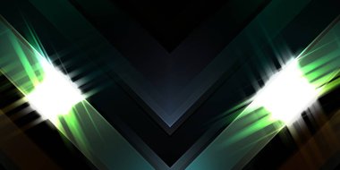 Soyut parlayan geometrik ışıklar arka planda. Fraktal simetrik grafik çizimi. Parıldayan ve parıldayan çubukları kesiştir.