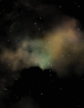 Galaksi uzayındaki yıldız alanı renkli nebula ile. Uzayın derinliklerinin bilim kurgu geçmişi. Ruhsal duvar kağıdı.