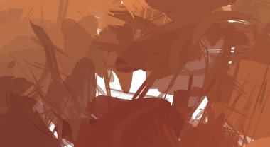 Renkli fırça darbelerinin 2B çizimi. Dekoratif doku resmi. Canlı boya desenli arka plan. Kaotik fırça darbeleri resim.