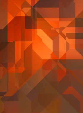 Renkli ve canlı geometrik şekiller katmanları var. Bir teknoloji planının dijital illüstrasyonu. Gelecekçi tasarım şablonu.