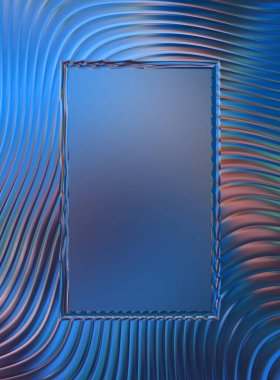 Soyut çerçeveli arkaplan. Renkli, canlı, dalgalı bir duvar kağıdı. Merkezi çerçeveli yaratıcı grafik 2d çizim. Dinamik şekilli modaya uygun sıvı örtüsü.