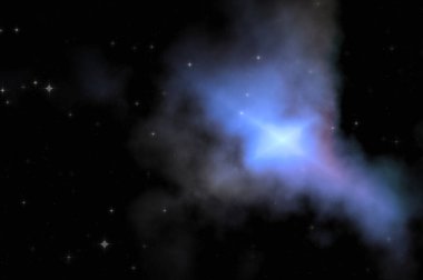 Galaksi uzayındaki yıldız alanı renkli nebula ile. Uzayın derinliklerinin bilim kurgu geçmişi. Ruhsal duvar kağıdı.