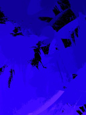 Vahşi fırça darbeleriyle yaratıcı soyut resim. Artistik fırça darbeleriyle donatılmış. Renkli ve canlı bir tasvir. Boyalı sanat.