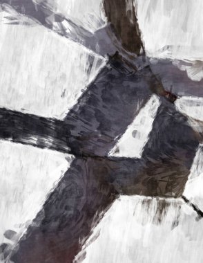 Soyut arkaplanda pürüzlü fırça darbeleri. Fırça boyası. Renkli boya darbeleri. Eşsiz duvar sanatı. Tuvaldeki modern sanat. Renkli çağdaş sanat eserleri. 