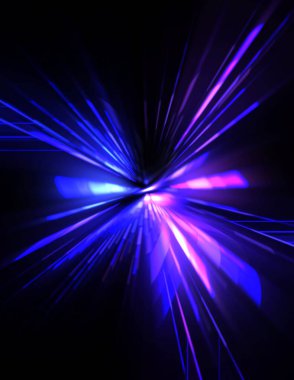 Fütürist mercek patlaması. Parlayan parçacıkları ve çizgileri olan ışık patlaması yıldızı. Güzel soyut ışın arkaplanı.