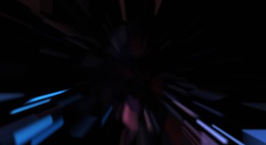 Işık parçacık izleri. Parlayan parçacıkları ve çizgileri olan ışık patlaması yıldızı. Güzel hareketli soyut ışın arkaplanı.