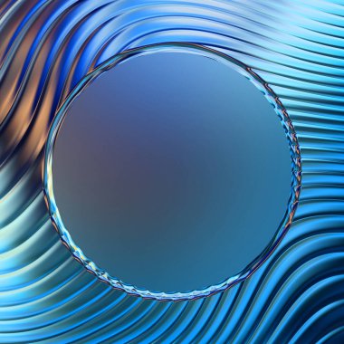 Soyut çerçeveli arkaplan. Renkli, canlı, dalgalı bir duvar kağıdı. Merkezi çerçeveli yaratıcı grafik 2d çizim. Dinamik şekilli modaya uygun sıvı örtüsü.