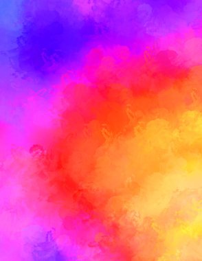 Renkli fırça darbelerinin 2D çizimi. Dekoratif desenli resim. canlı boya desenli arkaplan.