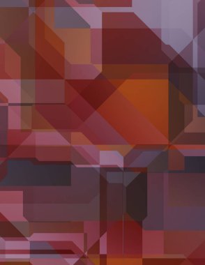 Renkli ve canlı geometrik şekiller katmanları var. Bir teknoloji planının dijital illüstrasyonu. Gelecekçi tasarım şablonu.