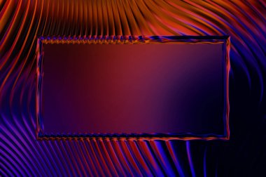 Soyut çerçeveli arkaplan. Renkli, canlı, dalgalı bir duvar kağıdı. Merkezi çerçeveli yaratıcı grafik 2d çizim. Dinamik şekilli modaya uygun sıvı örtüsü.