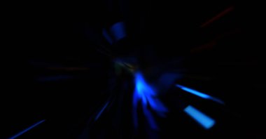 Işık parçacık izleri. Parlayan parçacıkları ve çizgileri olan ışık patlaması yıldızı. Güzel hareketli soyut ışın arkaplanı.