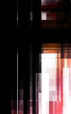 Renkli ve canlı geometrik şekiller katmanları var. Bir teknoloji planının dijital illüstrasyonu. Gelecekçi tasarım şablonu.