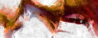 Soyut arkaplanda pürüzlü fırça darbeleri. Fırça boyası. Renkli boya darbeleri. Eşsiz duvar sanatı. Tuvaldeki modern sanat. Renkli çağdaş sanat eserleri. 