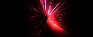 Fütürist mercek patlaması. Parlayan parçacıkları ve çizgileri olan ışık patlaması yıldızı. Güzel soyut ışın arkaplanı.