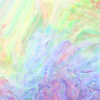Pastel renklerde suluboya resim. Poster, duvar sanatı, afiş, kart, kitap kapağı ya da ambalaj için rahatlatıcı kompozisyonun yumuşak renkli çizimi. Modern fırça darbeleri resim.