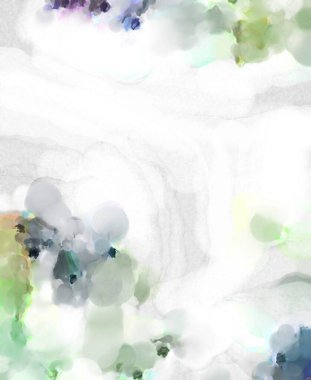 Alkol mürekkebini andıran rahatlatıcı fırça darbelerinin modern resmi. Poster, duvar sanatı, afiş, kart, kitap kapağı veya ambalaj için pastel renkli suluboya resim.