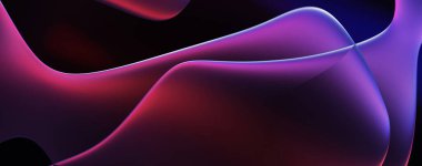 Soyut arkaplan. Değişken renk değişim dalgaları, dinamik hareketlerle. Işık dalgalarının neon renkli soyut tasarımı. Duvar kağıdı, afiş, arkaplan, kart, kitap illüstrasyonu, web sitesi.