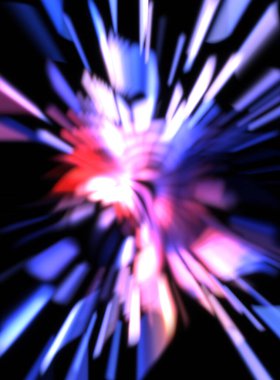 Işık parçacık izleri. Parlayan parçacıkları ve çizgileri olan ışık patlaması yıldızı. Güzel hareketli soyut ışın arkaplanı.