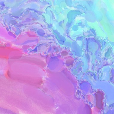 El yapımı sürreal soyut desenli suluboya. Modern sanatsal resim. 2D çizim. Arkaplan boyası karışımı. Yaratıcı duvar sanatı. Çağdaş sanat.