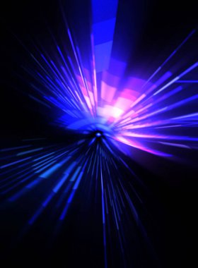 Fütürist mercek patlaması. Parlayan parçacıkları ve çizgileri olan ışık patlaması yıldızı. Güzel soyut ışın arkaplanı.