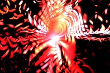 Işık parçacık izleri. Parlayan parçacıkları ve çizgileri olan ışık patlaması yıldızı. Güzel hareketli soyut ışın arkaplanı.