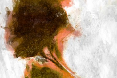 Soyut arkaplanda pürüzlü fırça darbeleri. Fırça boyası. Renkli boya darbeleri. Eşsiz duvar sanatı. Tuvaldeki modern sanat. Renkli çağdaş sanat eserleri. 