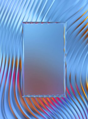 Soyut çerçeveli arkaplan. Renkli, canlı, dalgalı bir duvar kağıdı. Merkezi çerçeveli yaratıcı grafik 2d çizim. Dinamik şekilli modaya uygun sıvı örtüsü.