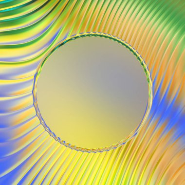 Soyut çerçeveli arkaplan. Renkli, canlı, dalgalı bir duvar kağıdı. Merkezi çerçeveli yaratıcı grafik 2d çizim. Dinamik şekilli modaya uygun sıvı örtüsü.