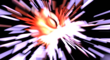 Işık parçacık izleri. Parlayan parçacıkları ve çizgileri olan ışık patlaması yıldızı. Güzel hareketli soyut ışın arkaplanı.