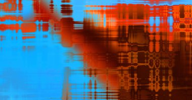 Soyut arkaplan. Yaşlanmış grunge dokusunda geometrik elementler. Farklı renk desenli grafiksel illüstrasyon.