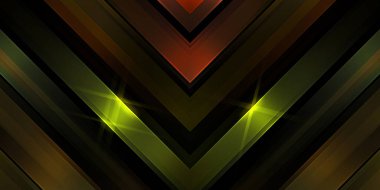 Soyut parlayan geometrik ışıklar arka planda. Fraktal simetrik grafik çizimi. Parıldayan ve parıldayan çubukları kesiştir.