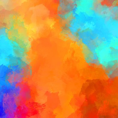 Canlı fırça darbeleriyle boyanmış. Renkli desenli resim. Fırçalanmış duvar kağıdını boya.