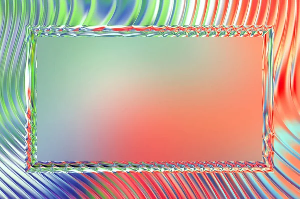 Soyut çerçeveli arkaplan. Renkli, canlı, dalgalı bir duvar kağıdı. Merkezi çerçeveli yaratıcı grafik 2d çizim. Dinamik şekilli modaya uygun sıvı örtüsü.