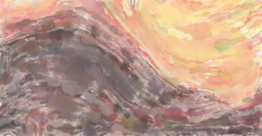 Poster, duvar sanatı, afiş, kart, kitap kapağı veya ambalaj için pastel renkli suluboya resim. Alkol mürekkebini andıran rahatlatıcı fırça darbelerinin modern resmi.