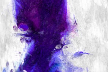 Soyut arkaplanda pürüzlü fırça darbeleri. Fırça boyası. Renkli boya darbeleri. Eşsiz duvar sanatı. Tuvaldeki modern sanat. Renkli çağdaş sanat eserleri. 