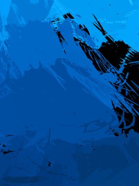 Vahşi fırça darbeleriyle yaratıcı soyut resim. Artistik fırça darbeleriyle donatılmış. Renkli ve canlı bir tasvir. Boyalı sanat.