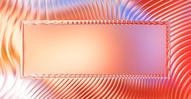 Soyut çerçeveli arkaplan. Renkli, canlı, dalgalı bir duvar kağıdı. Merkezi çerçeveli yaratıcı grafik 2d çizim. Dinamik şekilli modaya uygun sıvı örtüsü.