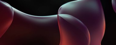 Soyut arkaplan. Değişken renk değişim dalgaları, dinamik hareketlerle. Işık dalgalarının neon renkli soyut tasarımı. Duvar kağıdı, afiş, arkaplan, kart, kitap illüstrasyonu, web sitesi.